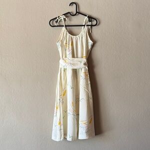 Vintage Louben Rayon A-line Midi Dress with Spaghetti Straps